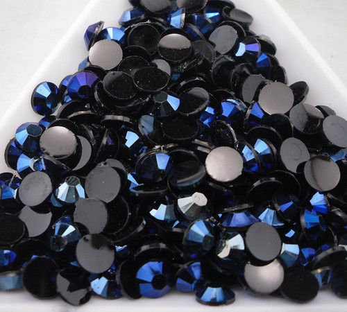 MajorCrafts 2000pcs 5mm ss20 Jelly AB Flat Back Round 14 Facets Resin Rhinestones Arts and Crafts Embellishment Gems (Navy Blue AB C81) โ image 1