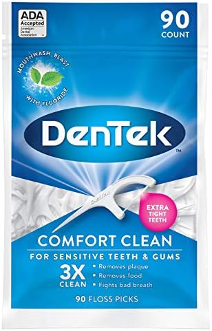 DenTek Comfort Clean Floss Picks | Silky Comfort Floss | 90 Count