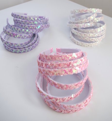 Girls Hair Accessories Sequined Headbands Party Favor Set of 24