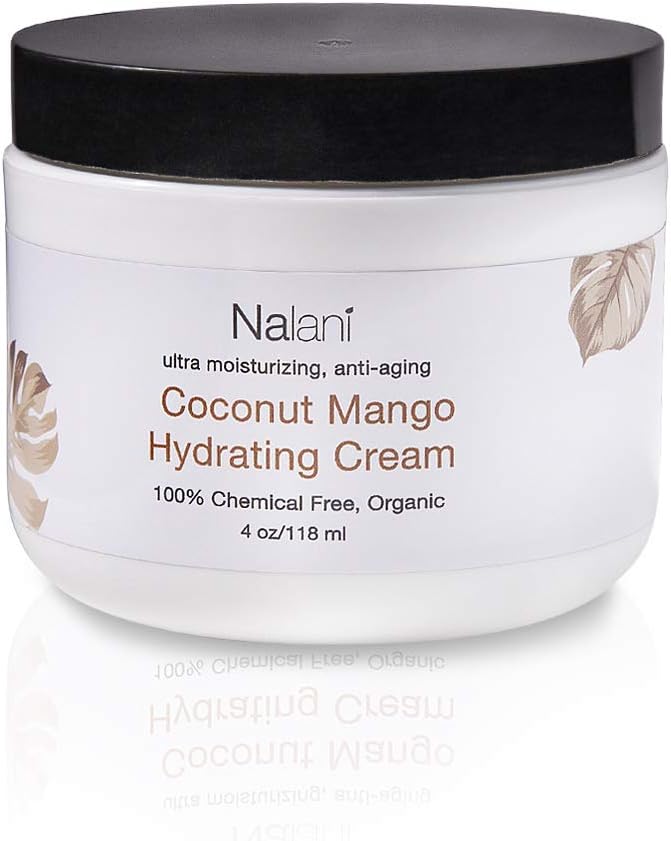 Nalani Luxury Coconut Mango Hydrating Cream for Men and Women - Organic, Chemical Free, Made in US (4oz)