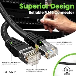 GEARit Cat 6 Ethernet Cable (1-Pack 10 Feet) Cat6