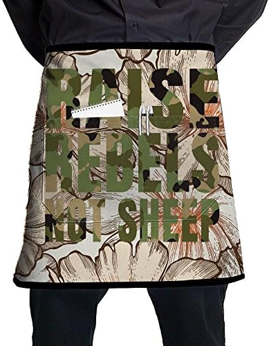 Raise Rebels Not Sheep Unisex Casual Stiff Chef Apron With Pockets