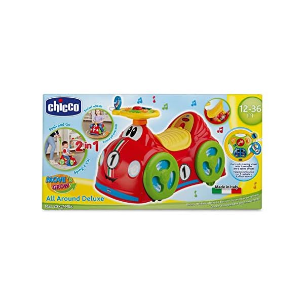Chicco All Around Deluxe Aufsitzauto für Kinder, Rutscher Kinderauto für Kleinkinder mit Hupe, Schwenkbaren Rädern und… – Bild 4