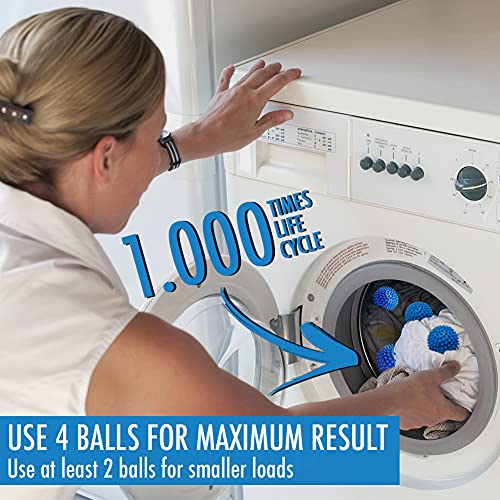 Set of 4 Reusable Dryer Ball to Replace Liquid Fabric Softener and Wool