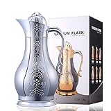 BonNoces 34 Ounce Coffee/Tea Thermal Carafe - Stainless Steel Double Walled Vacuum Insulated Heat & Cold Retention-Retro Romantic Presents Unique Housewarming & Holiday Gift