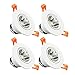 LightingWill 2.5inch LED Dimmable Downlight, 5W COB Recessed Ceiling Light, Warm White 3000K-3500K, CRI>80, 50W 387LM Halogen Bulbs Equivalent, White (4 Pack)