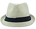 Short Brim Paper straw Fedora, Natural with Black Band Large/X-Large