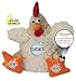 goDog Checkers Fat Rooster Squeaky Plush Dog Toy, Chew Guard Technology - White, Small