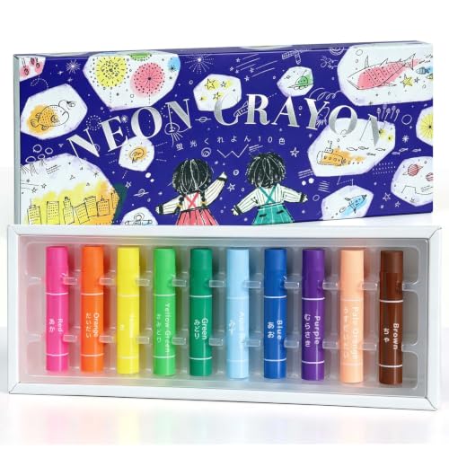 コクヨ(KOKUYO) 蛍光くれよん 10色 KE-AC30