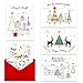 MPFY- Christmas Cards with Envelopes, Gold Foil, Pack of 25, 5 Unique Designs, Happy Holidays Card, Assorted Christmas Cards, Box Christmas Cards, Christmas Card Pack, Mother's Day Gift