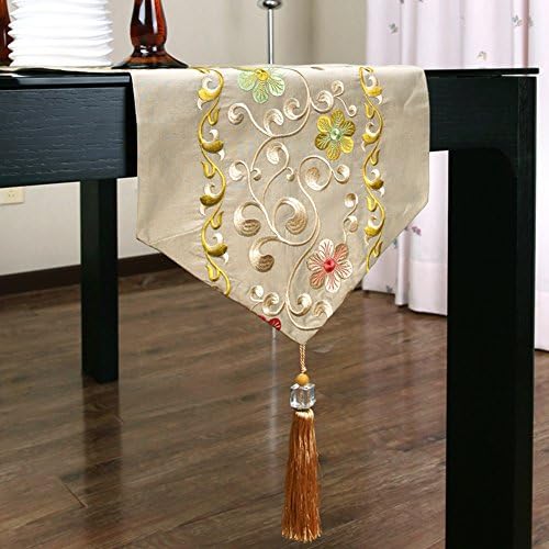 Chinese table runner/Modern faux silk embroidered table runner/ table/ flag/ flag/ Gabe/ decorative/ table-A 34x260cm(13x102inch)