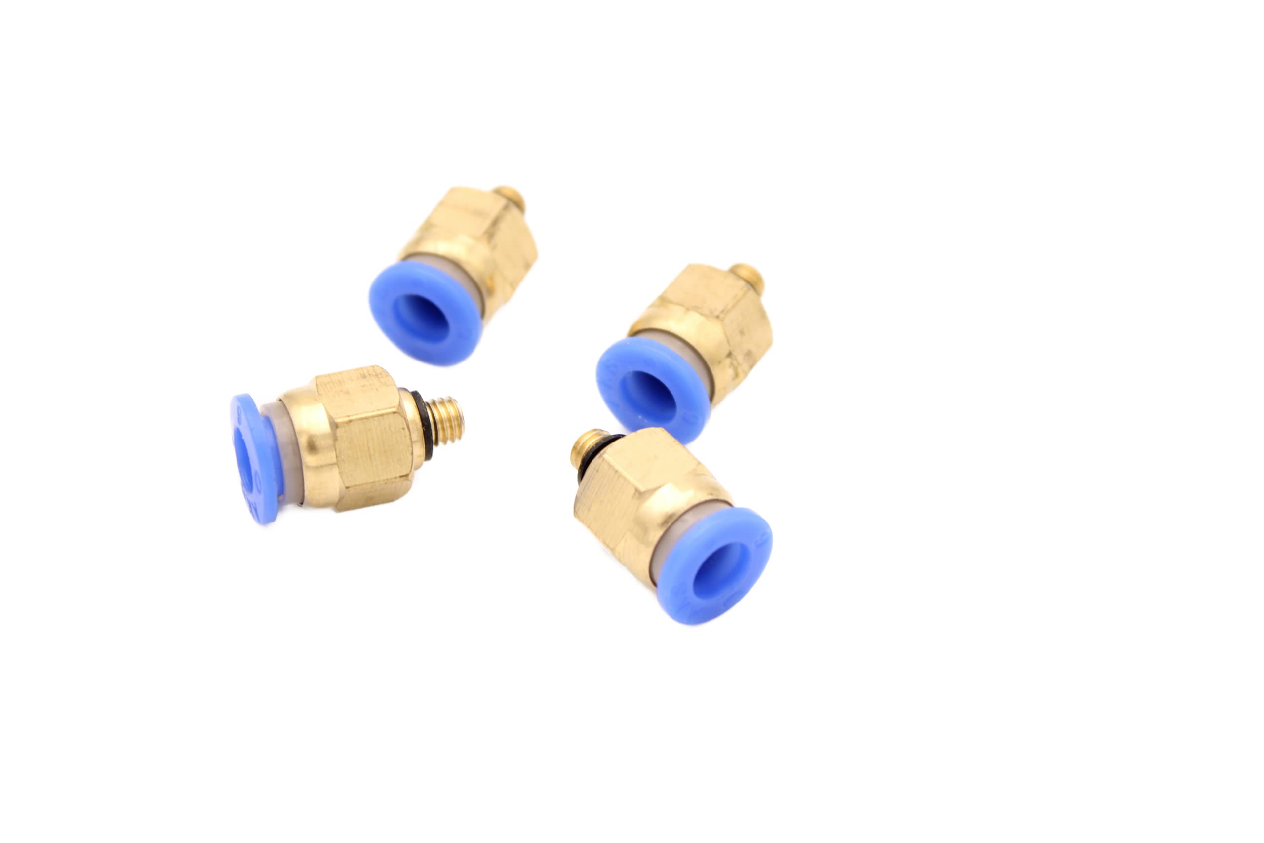 Pneumatic Push-in Fitting M5 to 6 mm IQS, Pack of 4 Push In Compressed Air Connection Plug Connection (M5-6 mm)