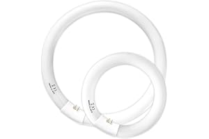 KONIDEKE FC12T9/WW 32 Watt and FC8T9/KB 22W Set, 8 inch T9 22W and 12'' 32W Circular Fluorescent Light Bulbs Warm White, Circle Light Bulb 3000K, FC12T8/WW 3500 Lumen G10Q Base