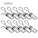 Axe Sickle 3.3 inch Stainless Steel Wire Clip 12pcs Utility Clip Pins Hanging Clip Office Fastener, Metal Wire Clip for Clothes Socks Drying.