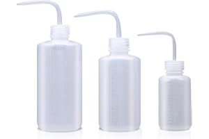 Young4us Wash bottle, 3 Pack LDPE Squeeze Bottles, Safe Plastic Low Density Polyethylene Watering Bottle Tattoo Wash Bottle with Narrow Mouth, for Chemistry, Industry, Lab & Gardening, 500, 250,150ml