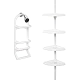 Zenna Home 7891W, 2 Piece Corner And Over-the-Showerhead Caddy Combo, White