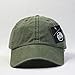Vintage Year Plain Washed Cotton Twill Baseball Cap with Adjustable Velcro (Olive Green)