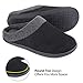 HomeIdeas Men's House Woolen Fabric Memory Foam Slippers, Cozy Bedroom Indoor/Outdoor Slip on Shoes with Durable Rubber Sole (Size 11-12 D(M) US, Black)