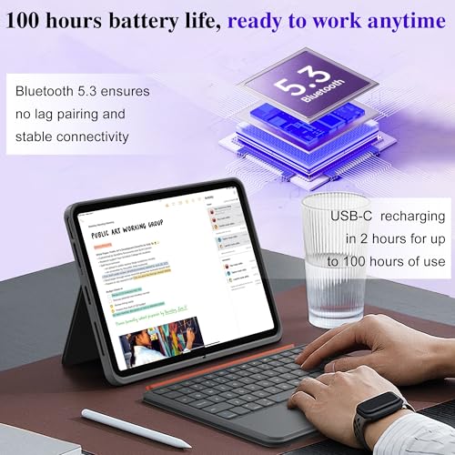 WIWU Keyboard for iPad Pro 13 M4/M5 2024/2025 Magnetic Case 3 in 1 Detachable Keyboard with Touchpad Adjustable Stand Backlit Keys 7 Colors (Gray, iPad Pro 13"(M4/M5 2024/2025)