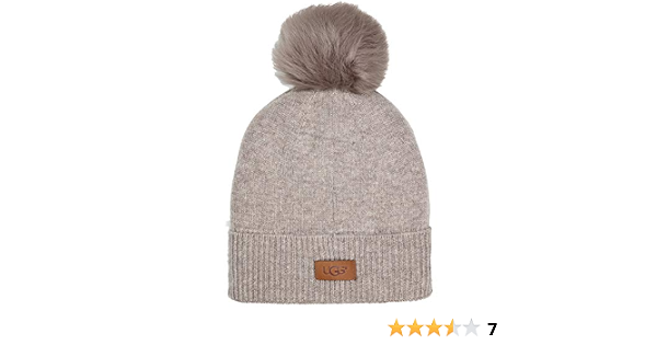 Luxe Knit with Sheepskin Pom Hat Stone 