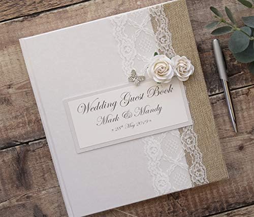 StoriUK Large Personalised Wedding Guest Book