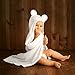 Bimboly Extra Soft Baby Bamboo & Cotton Hooded Towel + Bonus Bath Set | Antibacterial and Hypoallergenic | Keeps Baby Dry and Warm | Sized for Infant and Toddler | Baby shower Gift | Ivory