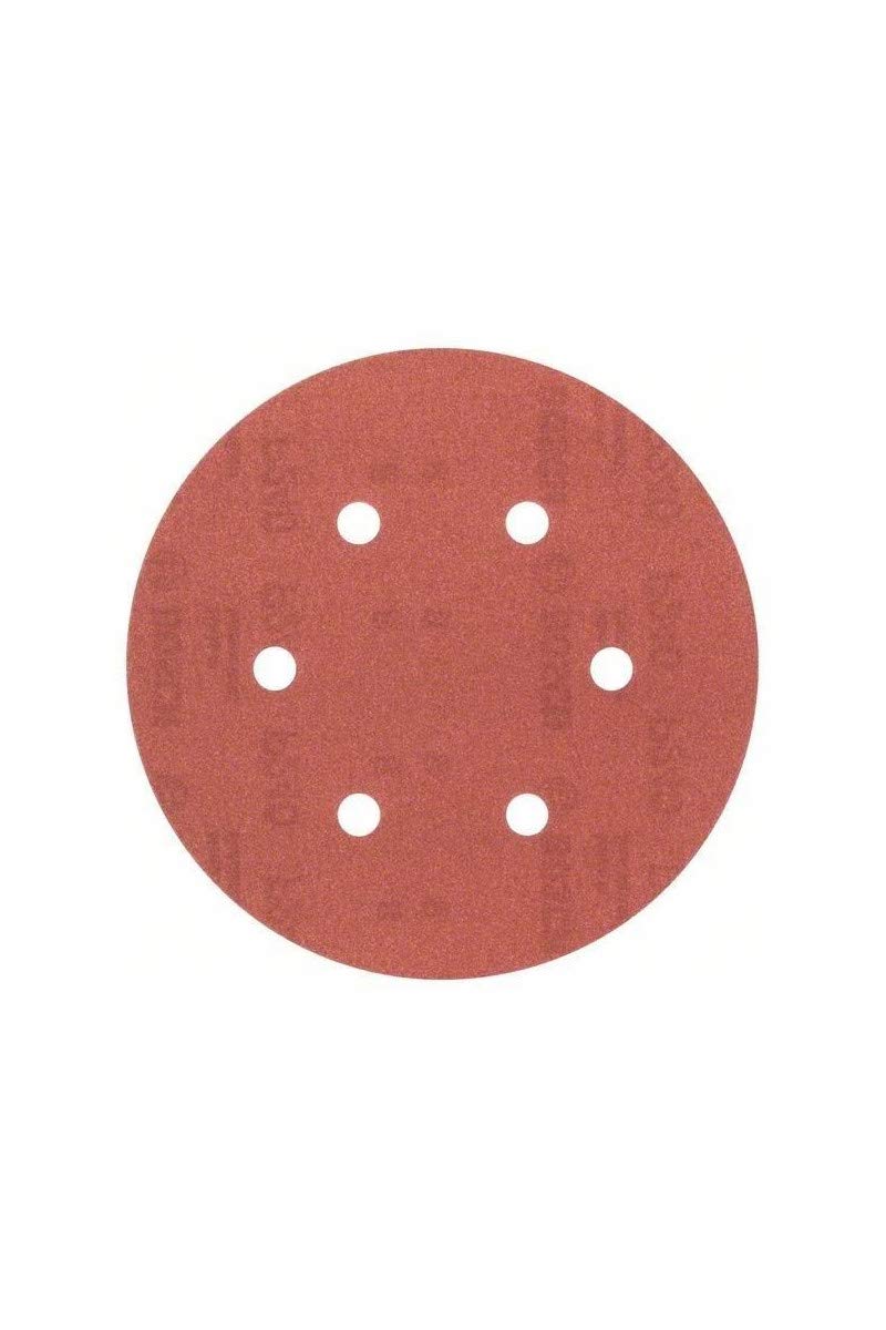 Bosch 2609256A34 Sanding Sheets for Random Orbit Sanders Diameter 150 mm Number of Holes 6 Grit 240 Lot of 5 Sheets