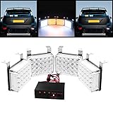 1 Set 80-LED White & Amber 3 Flashing Modes Blinker Warning Strobe LED Light For Toyota Honda Nissan Subaru Hyundai