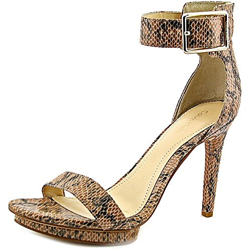 Calvin Klein Vivian Women Open Toe Leather Tan Sandals