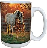 Horse Quite Time Collectible Art Coffee Mug - Large 15-Ounce Ceramic Cup, Full Handle - Equestrian Gift for Horse Lovers - Tree-Free Greetings 79136