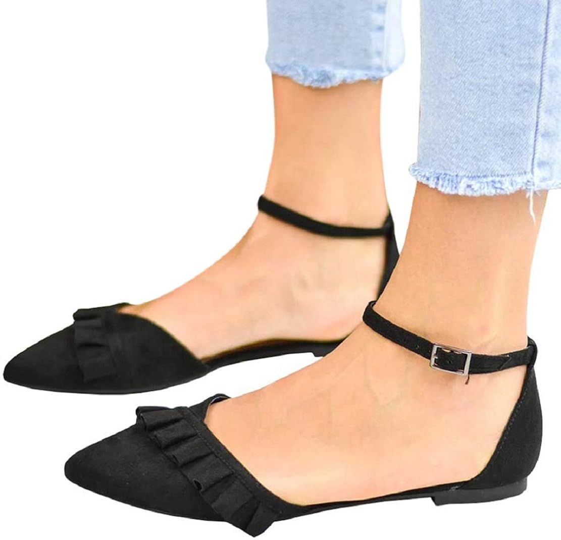 pointed strappy flats