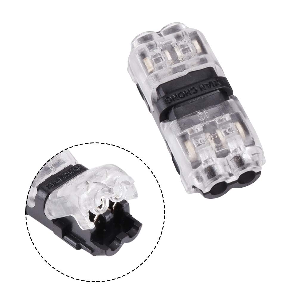 MUYI - 12 Pack Wire Connector 2 Pin I Tap Crimp Style Low Voltage Solderless Connector for 20/22/24 AWG Cable