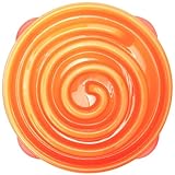 Slow Feeder Dog Bowl Fun Feeder Stop Bloat Bowl for Dogs by Outward Hound, Large, Orange (Misc.)
