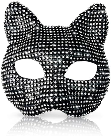 Máscara De Gato Para Mujer – Media Cara De EVA Y Tela, Con Bandas Elásticas Ajustables, Diseño Realista De Rayas De Tigre, Ideal Para Halloween Y Mascaradas