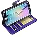 TAURI S6 Edge Case, [Stand Feature] Samsung Galaxy S6 Edge Wallet Leather Case with Stand, ID & Credit Card Pockets Flip Cover (Not fit for Galaxy S6 Edge Plus) - Purple