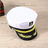 MEBBER Captain Yacht Hat Adjustable Snapback Gold Anchor Embroidery White view 2