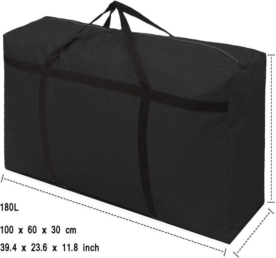 WITERY 180L Extra Large Waterproof Storage Bag Garden Furniture Cushion Storage Bag Heavy Duty 600D Oxford Fabric House Moving Boxs Large with Zip for Christmas Tree Blankets Bedding Duvets - Image 4