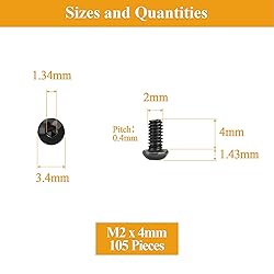 105 Pieces M2 x 4mm Button Head Socket Cap