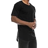 JC DISTRO Mens Hipster Hip Hop Elong Longline Crewneck T-Shirt