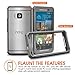 HTC One M9 Case, roocase [Glacier Tough] Hybrid Scratch Resistant Clear PC/TPU Armor Full Body Protection Case Cover for HTC One M9 (2015), Granite Black