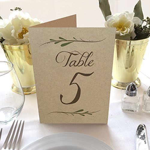 Kraft Rustic Wedding Table Numbers - 4x6 Kraft Folded Wedding Table Numbers - Wedding Table Numbers