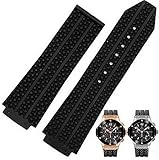 Compatible 26mm x 19mm Black Strap to Fit Hublot Big Bang Tier Men's Watch Band Replacement Strap