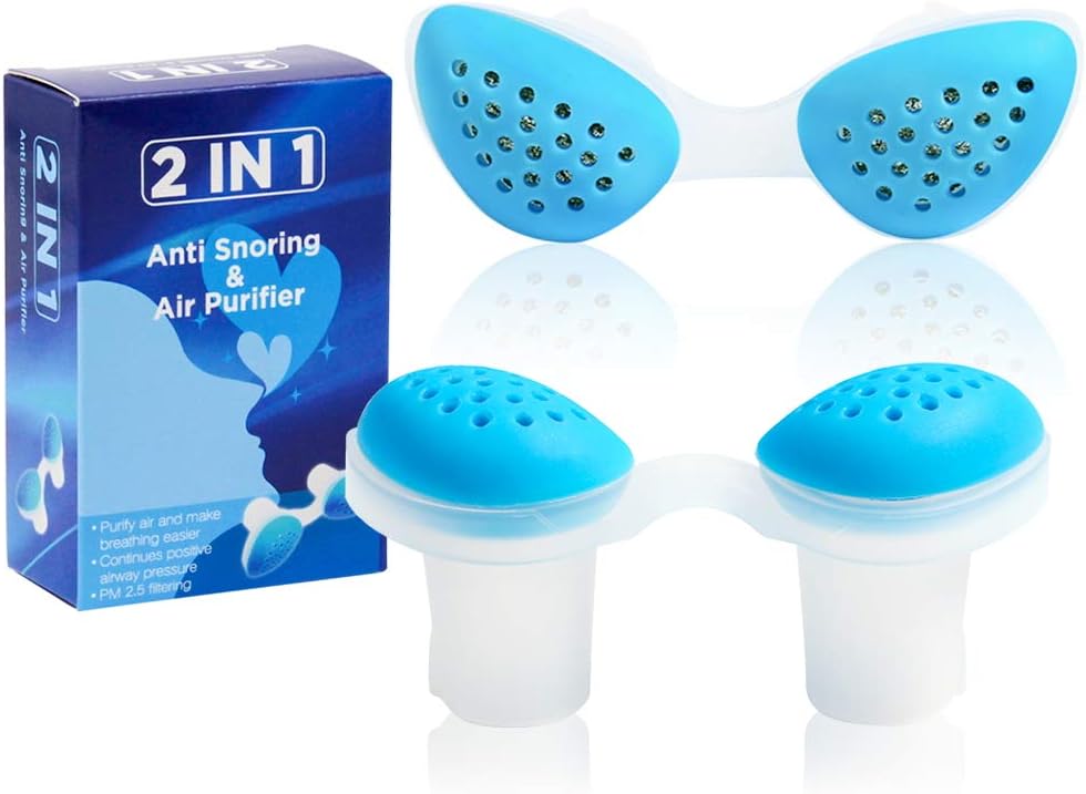 2019 Upgraded Silicone Anti Snoring Devices Air Purifier 2-in-1 Anti Snoring Nasal Dilators Anti Snore Stopper Improve Breathing Relieve Stuffy Nose Sleep Aid Device The Best Solution to Anti Snoring