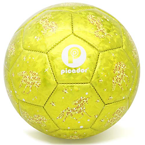 PP PICADOR Kids Soccer Ball, Sparkling Soccer Ball Cartoon Ball Toy Gift with Pump (Gold) - Thumbnail 2