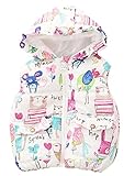 ASHERANGEL Little Girls Cartoon Scrawl Printed Hooded Vest Zipper Outerwear