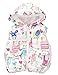 ASHERANGEL Little Girls Cartoon Scrawl Printed Hooded Vest Zipper Outerwear