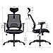 MBOO Ergonomic High Back Mesh Office Chair - Executive Computer Desk Task Chair with Adjustable Headrest and Armrests, Built-in Back Lumbar Support, Black