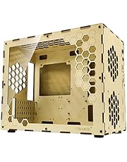 CYBERWOOD Micro ATX PC Case,Mini Tower Computer Case,Gaming PC Case,DIY Desktop Chassis with Transparent Acrylic Side Panel Fully Ventilated Airflow,Wooden