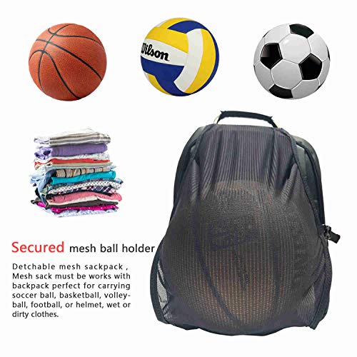 BUMOVE Backpacks Soccer Ball Holder, Soccer Net Bag for Basketball, Soccer, Volleyball & Football, Fit Most Backpack (Black) - Thumbnail 6