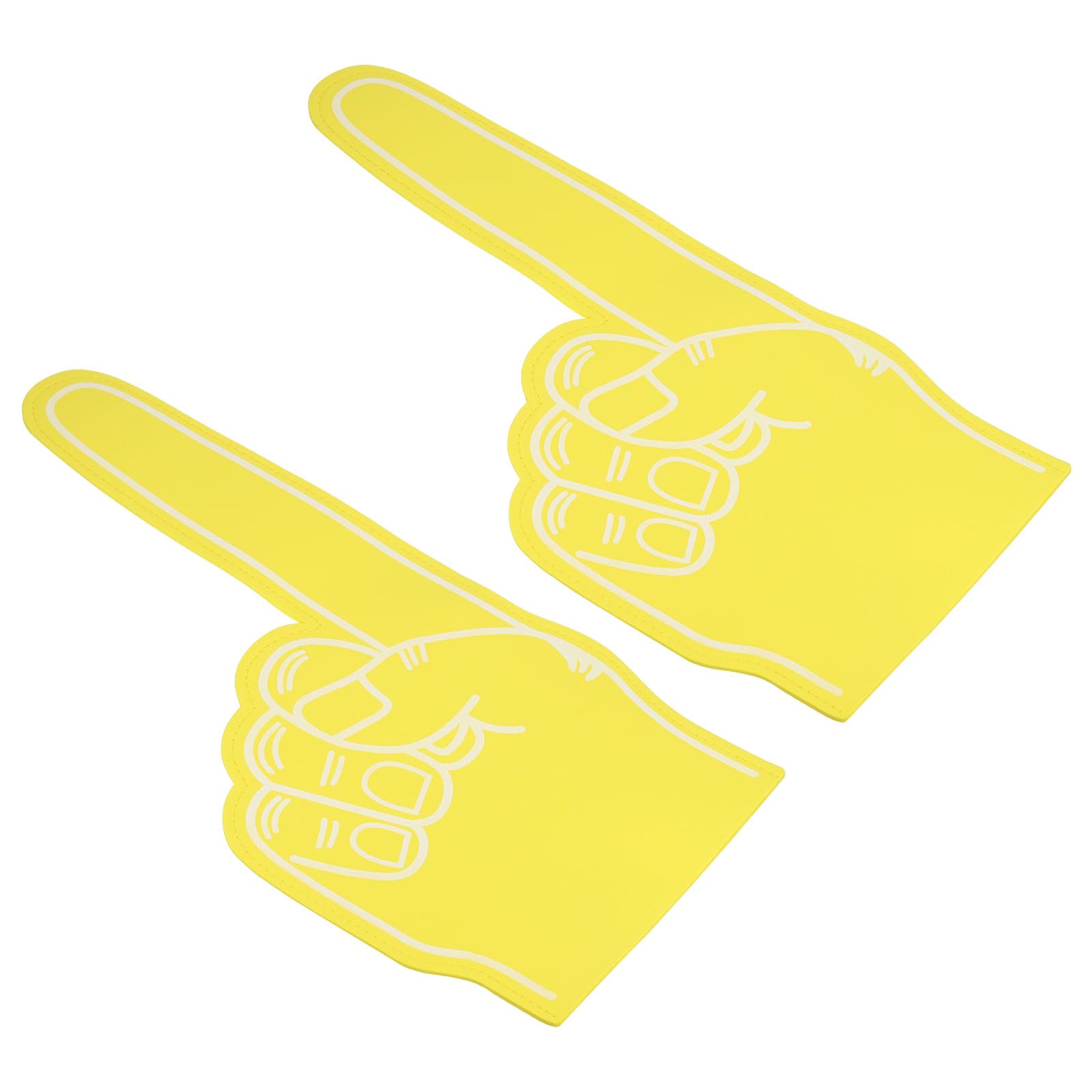 PATIKIL Giant Foam Finger 18 Inch, 2Pcs EVA Number 1 DIY Blank Foam Hand Cheerleading Vibrant Color for Celebration Pom Poms Sports Events Spirit Games Party, Yellow